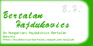 bertalan hajdukovics business card